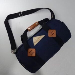 Y2K Kelty Pack Navy Blue Duffel Bag with Leather Accents